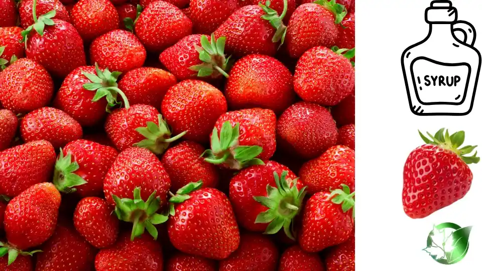 Commercial presentation of Strawberry Syrup for wholesale product evaluation and buyer review.